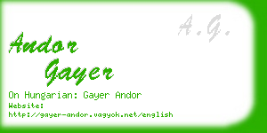 andor gayer business card